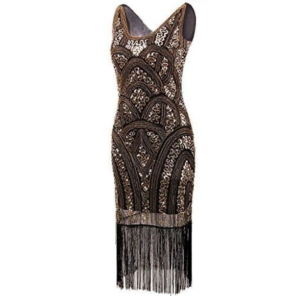Vintage Fringe Prom Gatsby Flapper Dress - Picture 2 of 8